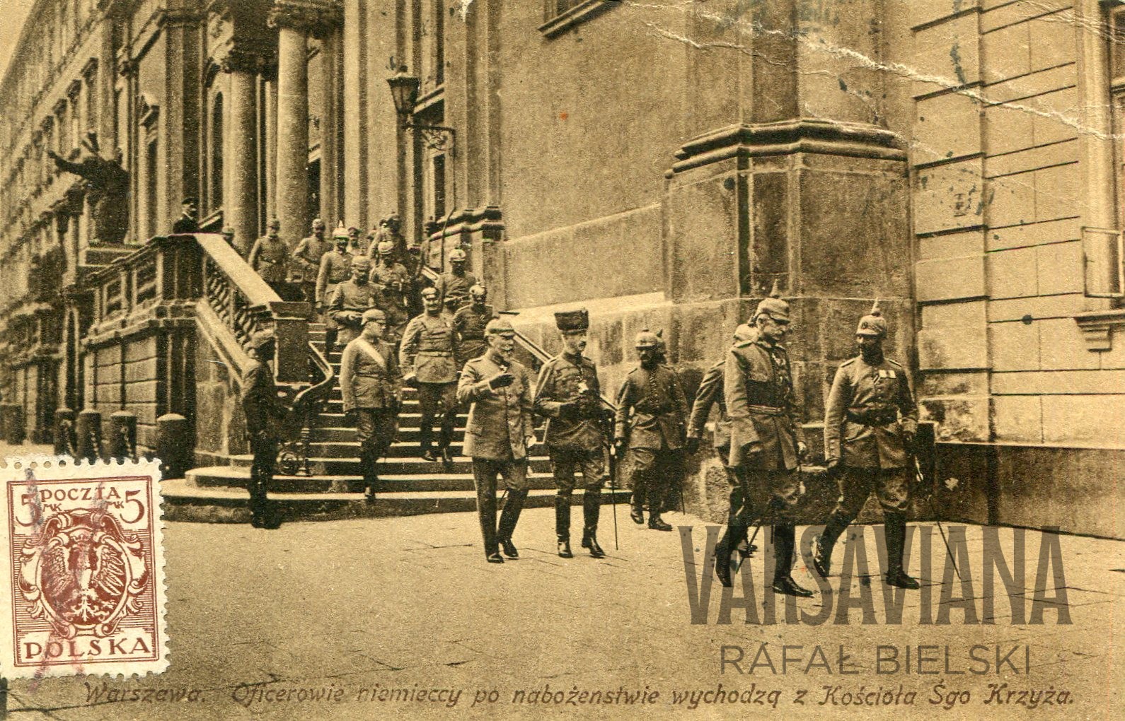 Oficerowie niemieccy po nabożeństwie w kościele św. Krzyża